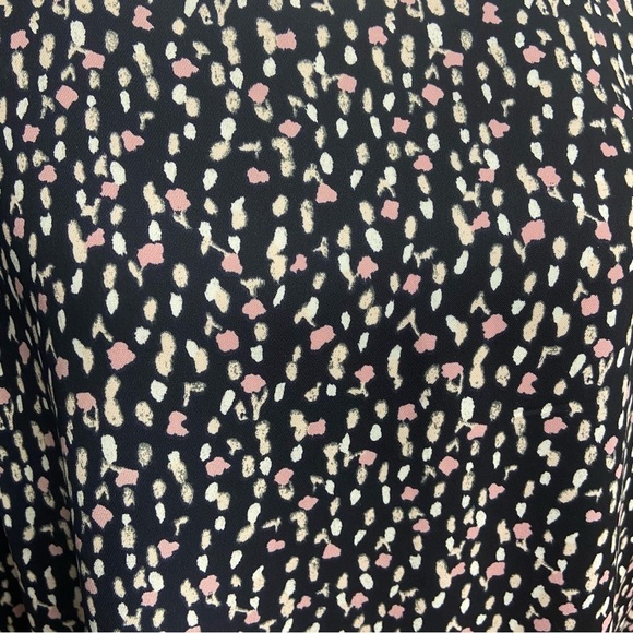 Ann Taylor Factory Shift Dress Size 10 Black Print Shirred Sleeves Comfort Boxy - Picture 13 of 13